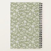 Hütte Floral Sage Green Notizblock (Rückseite)