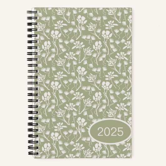 Hütte Floral Sage Green Notizblock (Vorderseite)