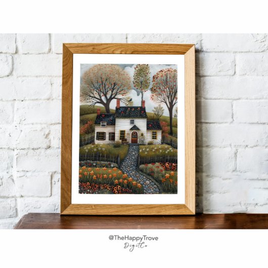 Hütte Folk Art Ölgemälde Poster