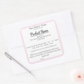 Hütte Food Business Baking Label Quadratischer Aufkleber (Umschlag)