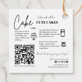 Hütte Food Label QR Code Cake Card Tag