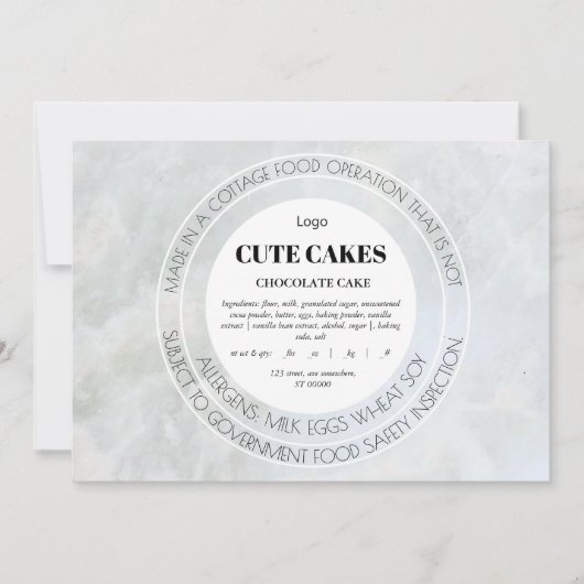 Hütte Food Label QR Code und Cake Card Einladung (Vorderseite)