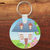 Hütte - Frühjahr Schlüsselanhänger (Vorderseite)
