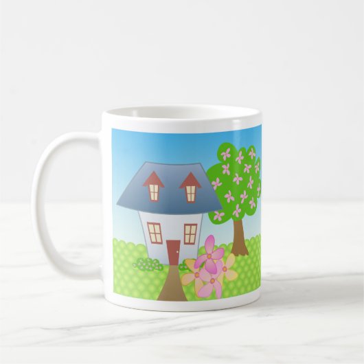 Hütte - Frühling Kaffeetasse (Links)