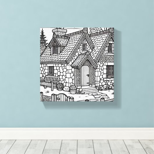 Hütte für Schiefer #2 Leinwanddruck (Insitu (Holzboden))