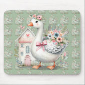 Hütte Gänse Blumenhausszene Mousepad (Vorne)