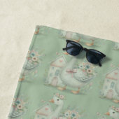 Hütte Gänse Blumenhausszene Strandtuch (Beispiel)