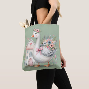 Hütte Gänse Blumenhausszene Tasche