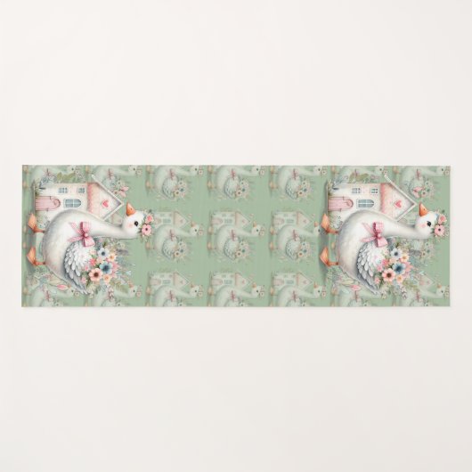 Hütte Gänse Blumenhausszene Yogamatte (Vorderseite (Horizontal))