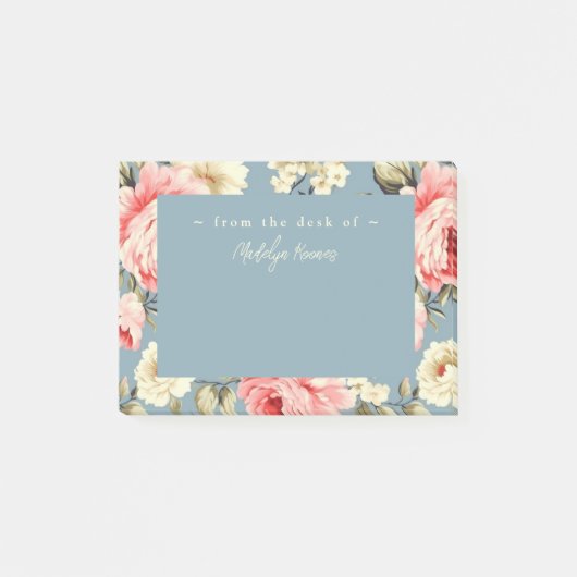 Hütte Garden Blume Muster Personalisiert Post-it Klebezettel (Vorderseite)