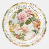 Hütte Garden Botanische Blumenvögel Anschrift Runder Aufkleber (Vorderseite)