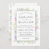 Hütte Garden farbenfrohe Blumenrahmen Hochzeit Einladung (Vorne/Hinten)