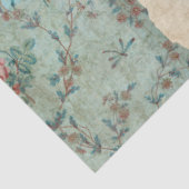 Hütte Garden Floral Butterfly Script Decoupage Seidenpapier (Ausschnitt)