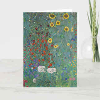 Hütte Garden mit Sonnenblumen | Gustav Klimt Karte