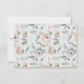 Hütte Garden Pastel Blue Peach Coral RSVP Karte (Rückseite)