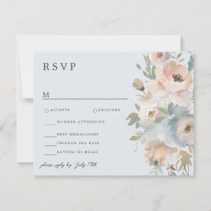 Hütte Garden Pastel Blue Peach Coral RSVP Karte
