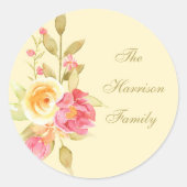 Hütte Gartengarten Rose Runder Aufkleber (Vorderseite)