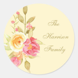 Hütte Gartengarten Rose Runder Aufkleber