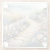 Hütte Gartenweg zum Meer Glasuntersetzer (Rückseite)