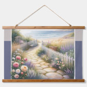 Hütte Gartenweg zum Meer Wandteppich Mit Holzrahmen (Vorne)