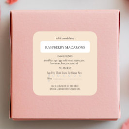 Hütte Gesetz Beistoffe und Allergen-Etikett Quadratischer Aufkleber