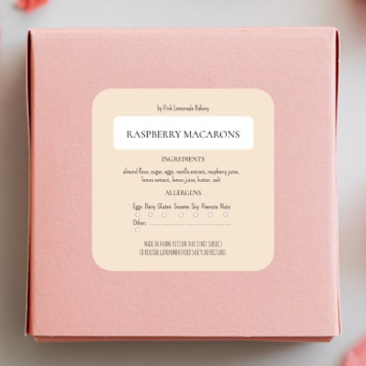 Hütte Gesetz Beistoffe und Allergen-Etikett Quadratischer Aufkleber