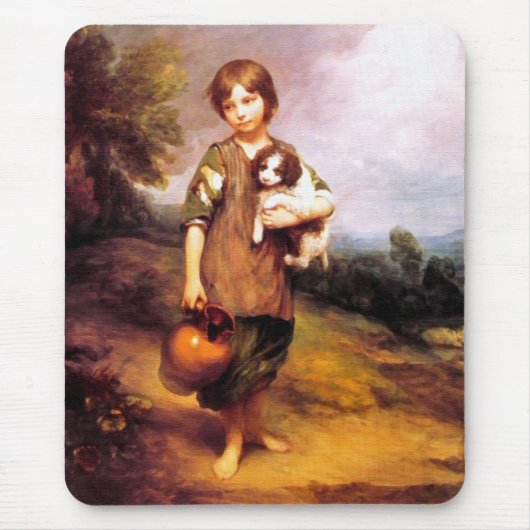 Hütte Girl mit Hund Mousepad (Vorne)
