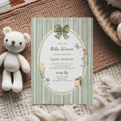 Hütte Green Bow Frame Baby Dusche Einladung
