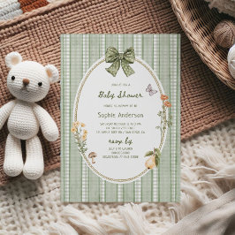 Hütte Green Bow Frame Baby Dusche Einladung