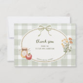 Hütte Green Bow Frame Brautparty Dankeskarte (Vorderseite)