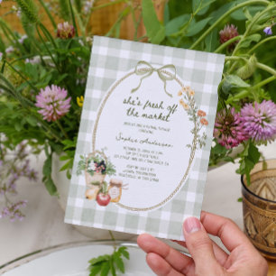 Hütte Green Gingham vom Markt Brautparty Einladung