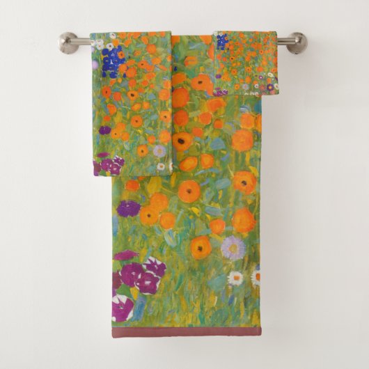 Hütte Gustav Klimt Blumengarten Badhandtuch Set (Insitu)