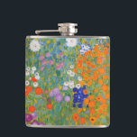 Hütte Gustav Klimt Blumengarten Flachmann<br><div class="desc">Ein wunderschönes Gartenbild - das ist ein klassisches Gemälde von Gustav Klimt,  genannt Hütte Garden,  oder Bauergarten,  1907,  das ein nahes Bild eines Blumengartens,  ein buntes Blumengemälde ist.</div>