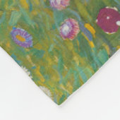Hütte Gustav Klimt Blumengarten Fleecedecke (Ecke)