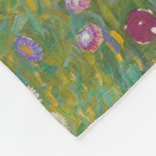 Hütte Gustav Klimt Blumengarten Fleecedecke (Ecke)