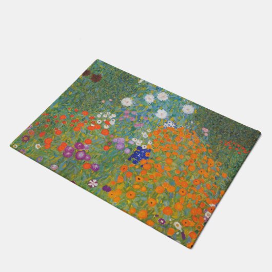 Hütte Gustav Klimt Blumengarten Fußmatte (Schrägansicht)