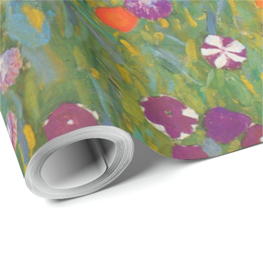 Hütte Gustav Klimt Blumengarten Geschenkpapier (Rolleneckpunkt)