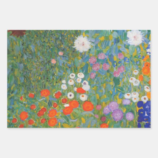 Hütte Gustav Klimt Blumengarten Geschenkpapier Set (Vorderseite 3)