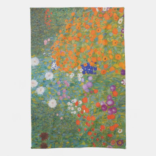 Hütte Gustav Klimt Blumengarten Geschirrtuch (Vertikal)