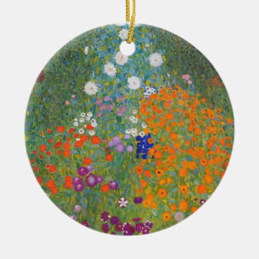 Hütte Gustav Klimt Blumengarten Keramik Ornament (Vorne)