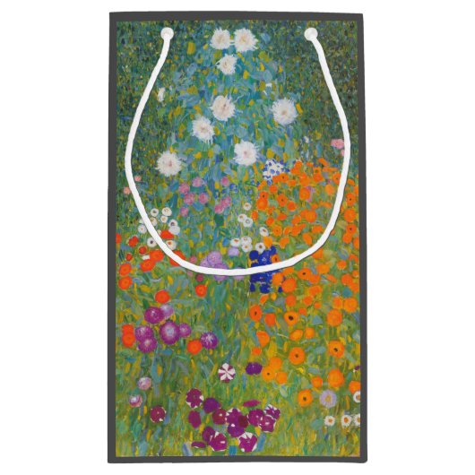 Hütte Gustav Klimt Blumengarten Kleine Geschenktüte (Rückseite)