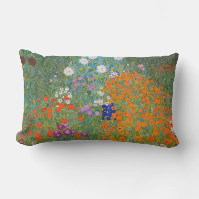 Hütte Gustav Klimt Blumengarten Lendenkissen (Vorderseite)