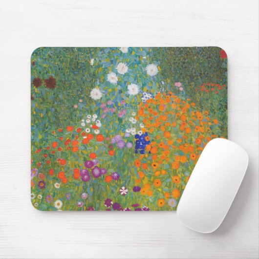 Hütte Gustav Klimt Blumengarten Mousepad (Mit Mouse)