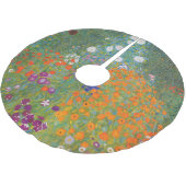 Hütte Gustav Klimt Blumengarten Polyester Weihnachtsbaumdecke (Schrägansicht)