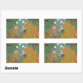 Hütte Gustav Klimt Blumengarten Rechteckiger Aufkleber (Blatt)