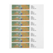 Hütte Gustav Klimt Blumengarten Rundum-Adressaufkleber (Bogen)