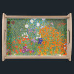 Hütte Gustav Klimt Blumengarten Serviertablett<br><div class="desc">Ein wunderschönes Gartenbild - das ist ein klassisches Gemälde von Gustav Klimt,  genannt Hütte Garden,  oder Bauergarten,  1907,  das ein nahes Bild eines Blumengartens,  ein buntes Blumengemälde ist.</div>