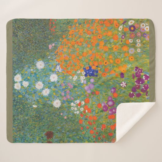 Hütte Gustav Klimt Blumengarten Sherpadecke (Vorderseite (Horizontal))