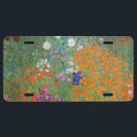 Hütte Gustav Klimt Blumengarten US Nummernschild<br><div class="desc">Ein wunderschönes Gartenbild - das ist ein klassisches Gemälde von Gustav Klimt,  genannt Hütte Garden,  oder Bauergarten,  1907,  das ein nahes Bild eines Blumengartens,  ein buntes Blumengemälde ist.</div>