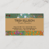 Hütte Gustav Klimt Blumengarten Visitenkarte (Rückseite)